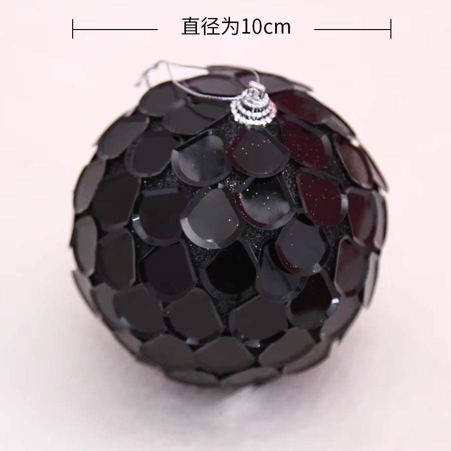 Christmas Tree Decorations 8Cm Black Colored Christmas Ball 10Cm Silver Black Foam Christmas Ball