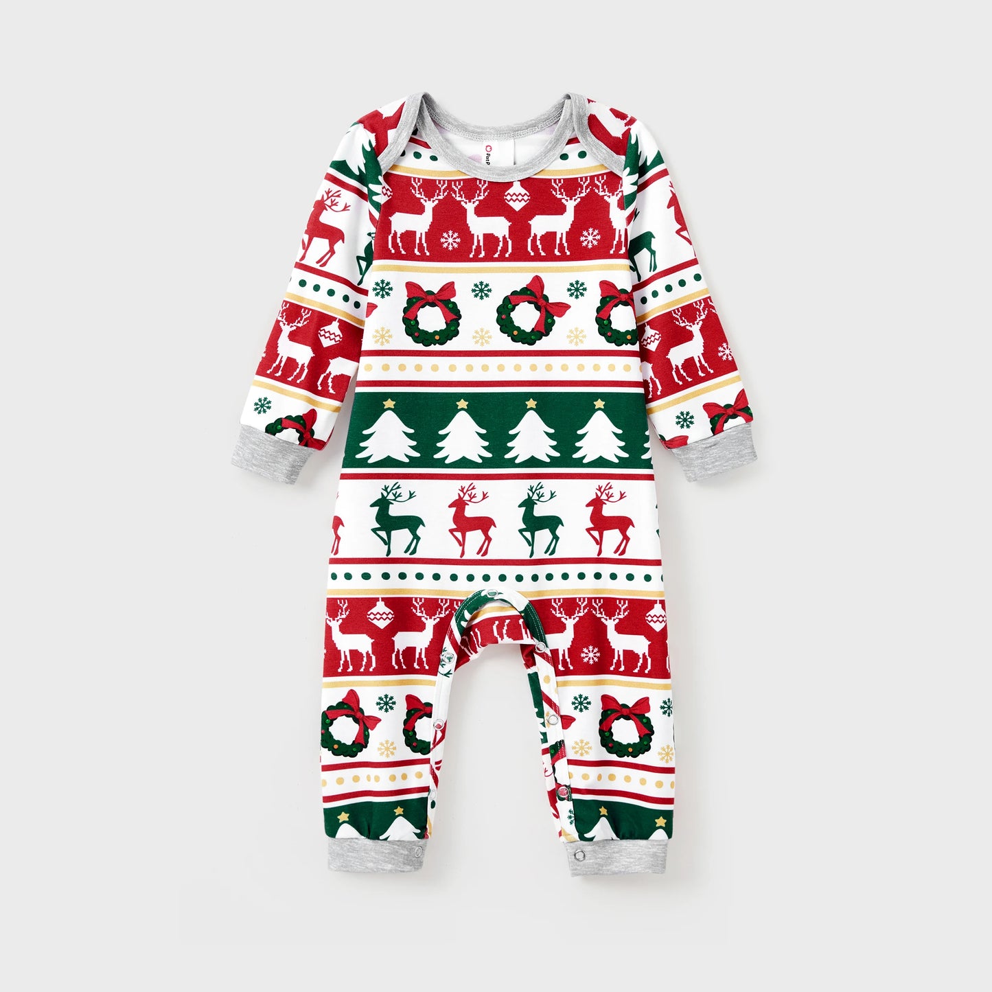 Christmas Pajamas Sets Family Matching Allover Reindeer/Xmas Tree Pattern Pjs